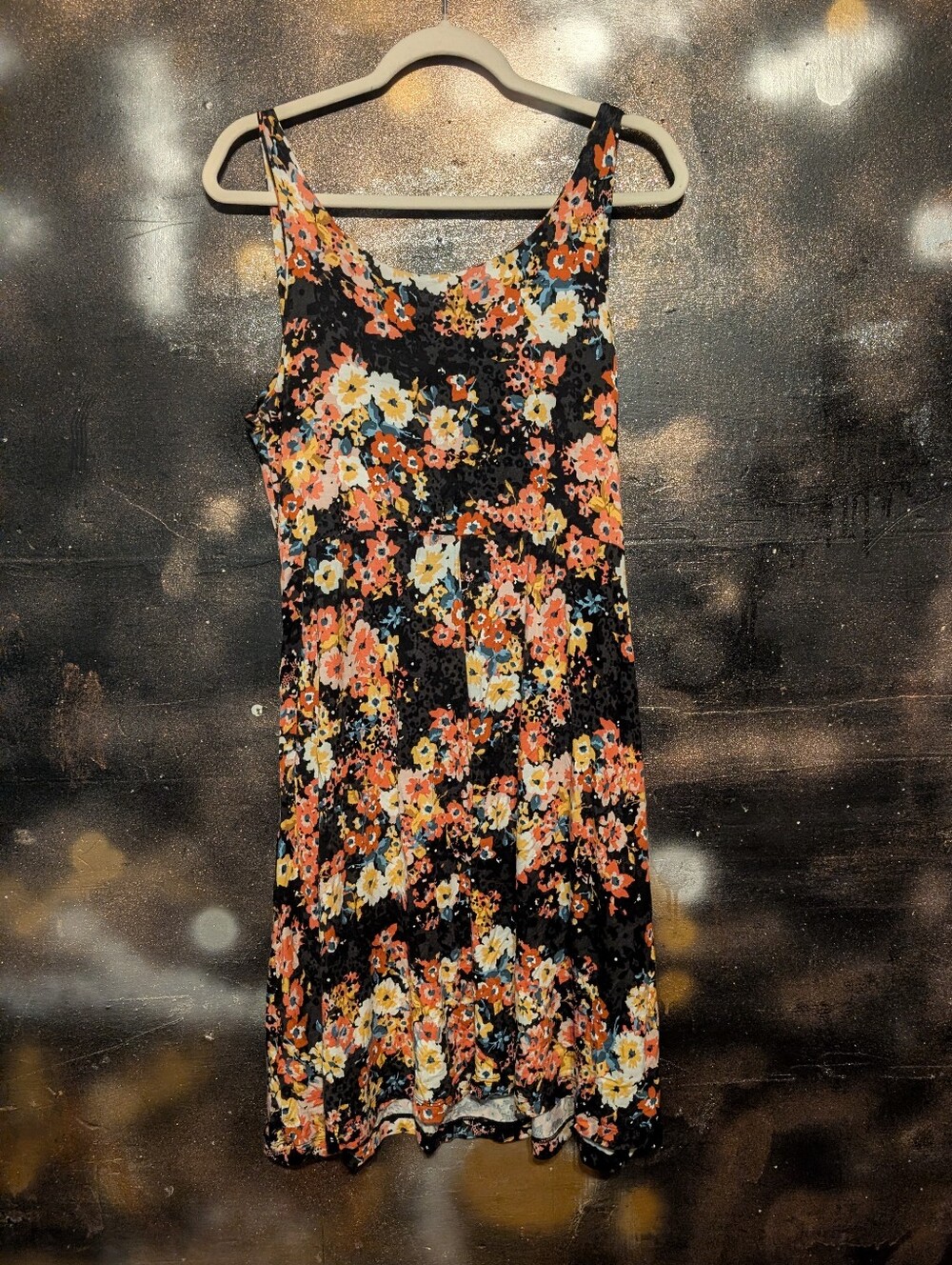 Maurices Black Mini Dress with Coral, White & Blue Floral Print - Picture 5 of 6